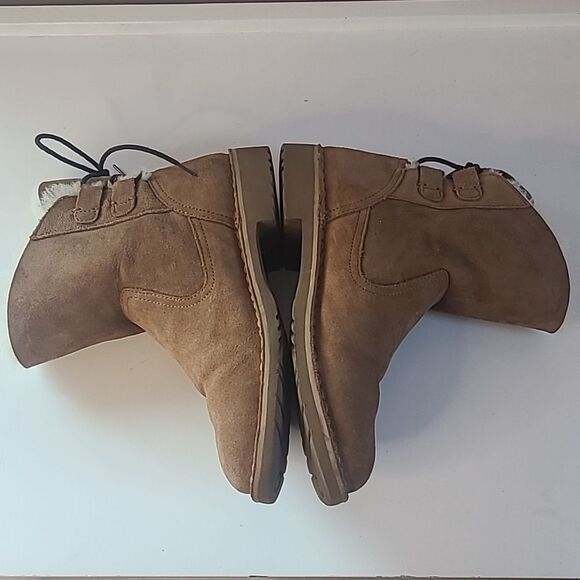 UGG Naiyah Suede Tie Back Boots Chestnut Tan Size 8 - Picture 6 of 16